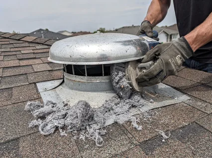 Cleaning Dryer Vent On Roof in Groton