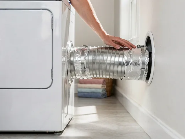 Professional dryer vent hose installation by Groton Dryer Vent Cleaning in Groton